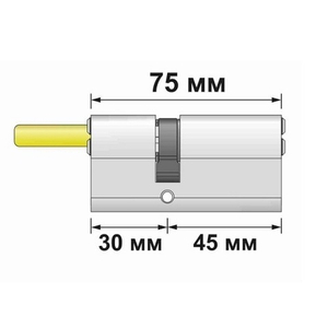Цилиндровый механизм со штоком PUNTO Z307/75 mm (40+10+25) BL черный 5кл. /63953/