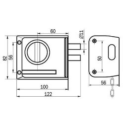 Замок накладной ПРОСАМ 86700-ЗНД-1А-КП