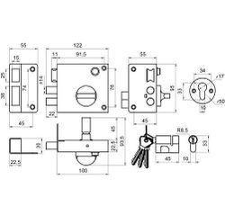 Замок накладной ЗН3 медь ОМЕГА