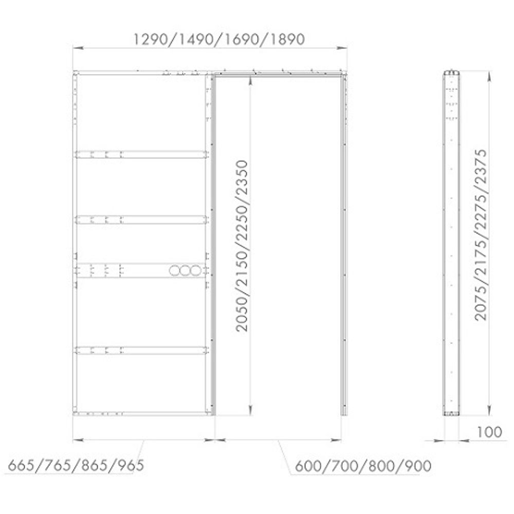 Пенал для скрытой раздвижной системы ARMADILLO Comfort - PENAL caseta 900/2300 /60685/