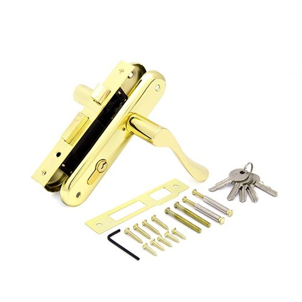 Замок врезной с ручками PALLADIUM ЗВ-AL 1618 GP золото