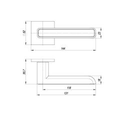 Ручка раздельная PUNTO MARS ARC.Q52 BL/GR-24 черный/графит /48821/