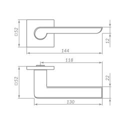 Ручка раздельная PUNTO STEP ARC.Q52 CP-8 хром /48867/