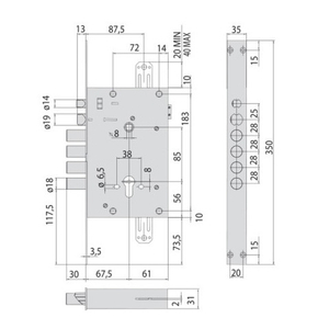 Замок врезной электромеханический CISA 15.535.28 /2205/