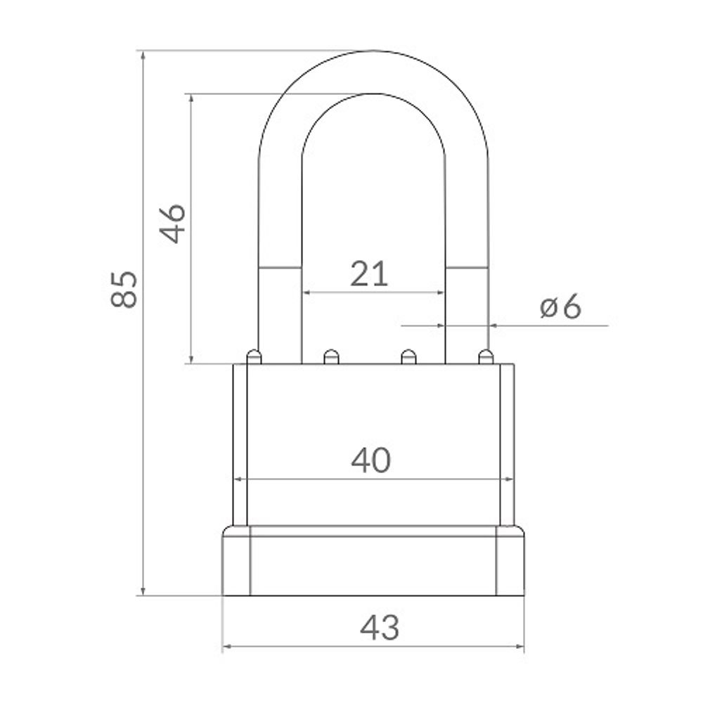 Замок навесной PUNTO PK-6540 L 3 кл. /57697/