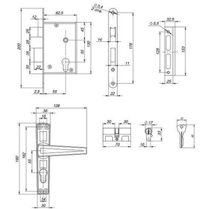 Замок врезной ЗЕНИТ ЗВ4-3 в блистере (аналог Дааз)  /39007/