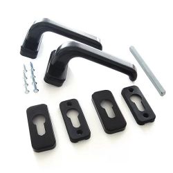 Нажимной гарнитур раздельный Elementis + 2 накладки на цилиндр черный