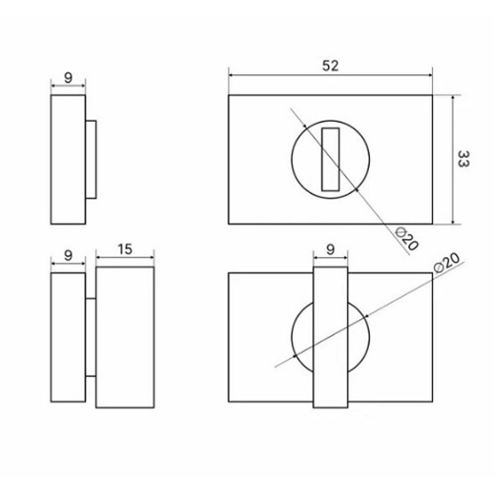 Завертка под фикс. RENZ BK 01 MBN (матовый черный никель)