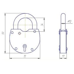 Замок навесной амбарный ЗВС-2