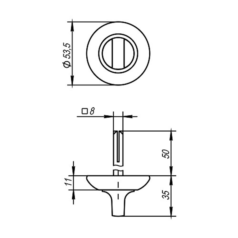 Ручка поворотная AJAX BKW8/50-0803 CP-8 хром /61079/