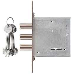 Замок врезной ГАРДИАН ЗВ 10.01 (4кл) (с отв. планкой и накладкой) /35013/