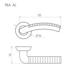 Ручка раздельная НОРА-М 96 A BL (черный)
