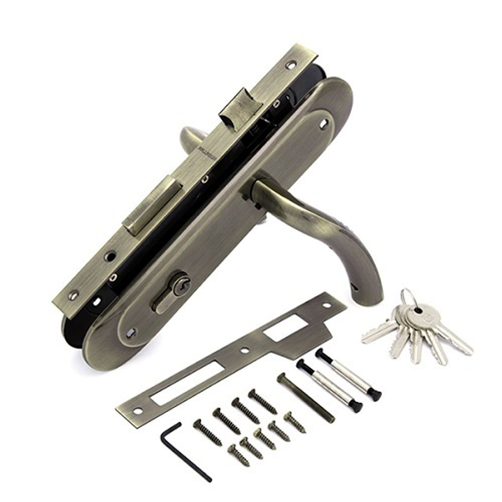 Замок врезной с ручками PALLADIUM ЗВ-1852 AB бронза