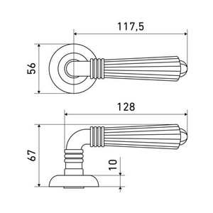 Ручка раздельная АЛЛЮР АРТ ЭМИТА AB ст.бронза