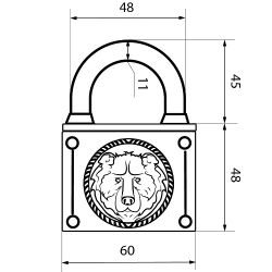 Замок навесной АВАНГАРД ВС2М-60 МЕДВЕДЬ Медь d11,5mm