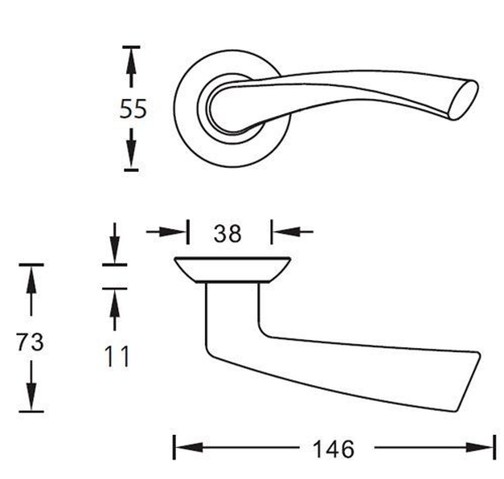 Ручка дверная ARCHIE S010 Х11BB (бронза)