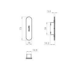 Ответная планка ARMADILLO GRAVITY.PUSH SP01.73.18 MWSC итал.тис. (для деревянных коробов) /61839/