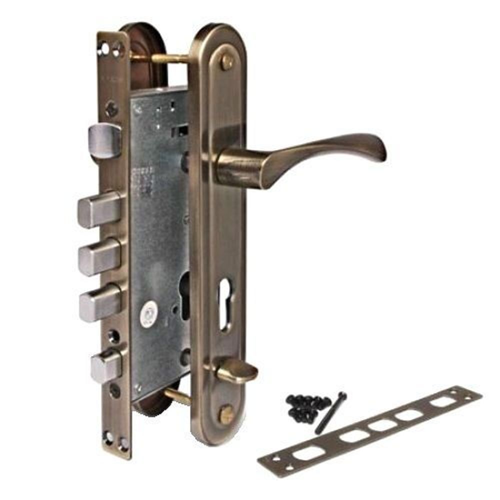 Замок врезной APECS T-0523-C AB R бронза правый