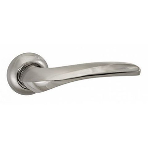 Ручка дверная RENZ 314-08 SN/NP "Адриана" (никель матовый/никель блестящий)