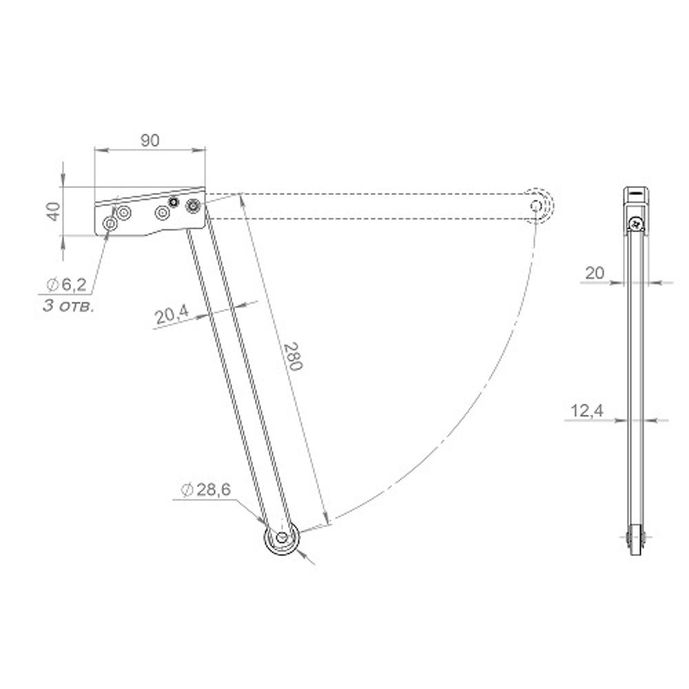 Координатор закрывания двустворчатых дверей горизонт.FUARO DC-1003 INOX 304 (от 10 до 65 кг) /58851/