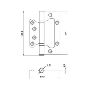 Петля универсальная без врезки AJAX 100/P-2B 100x2,3 BL черный /45305/ (1 шт)