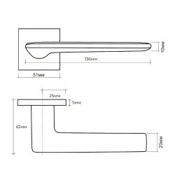 Ручка раздельная ABRISS R50.177 MBP черный матовый