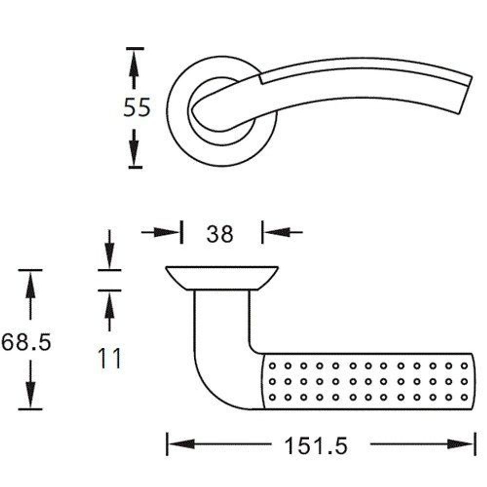 Ручка дверная ARCHIE S010 59HHP (никель)