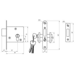 Замок врезной ЗЕНИТ ЗВ1-2