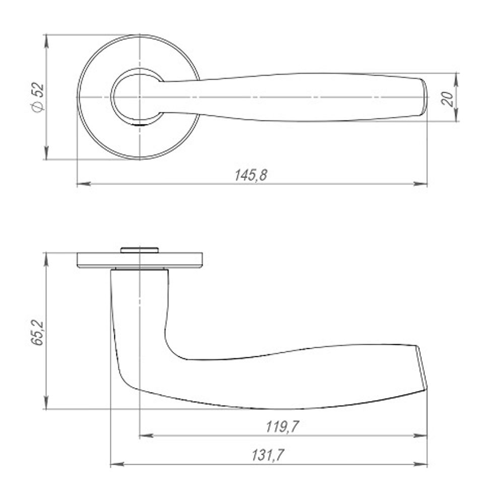 Ручка раздельная PUNTO FORTUNA ARC.R52 SN-3 мат.никель /47165/
