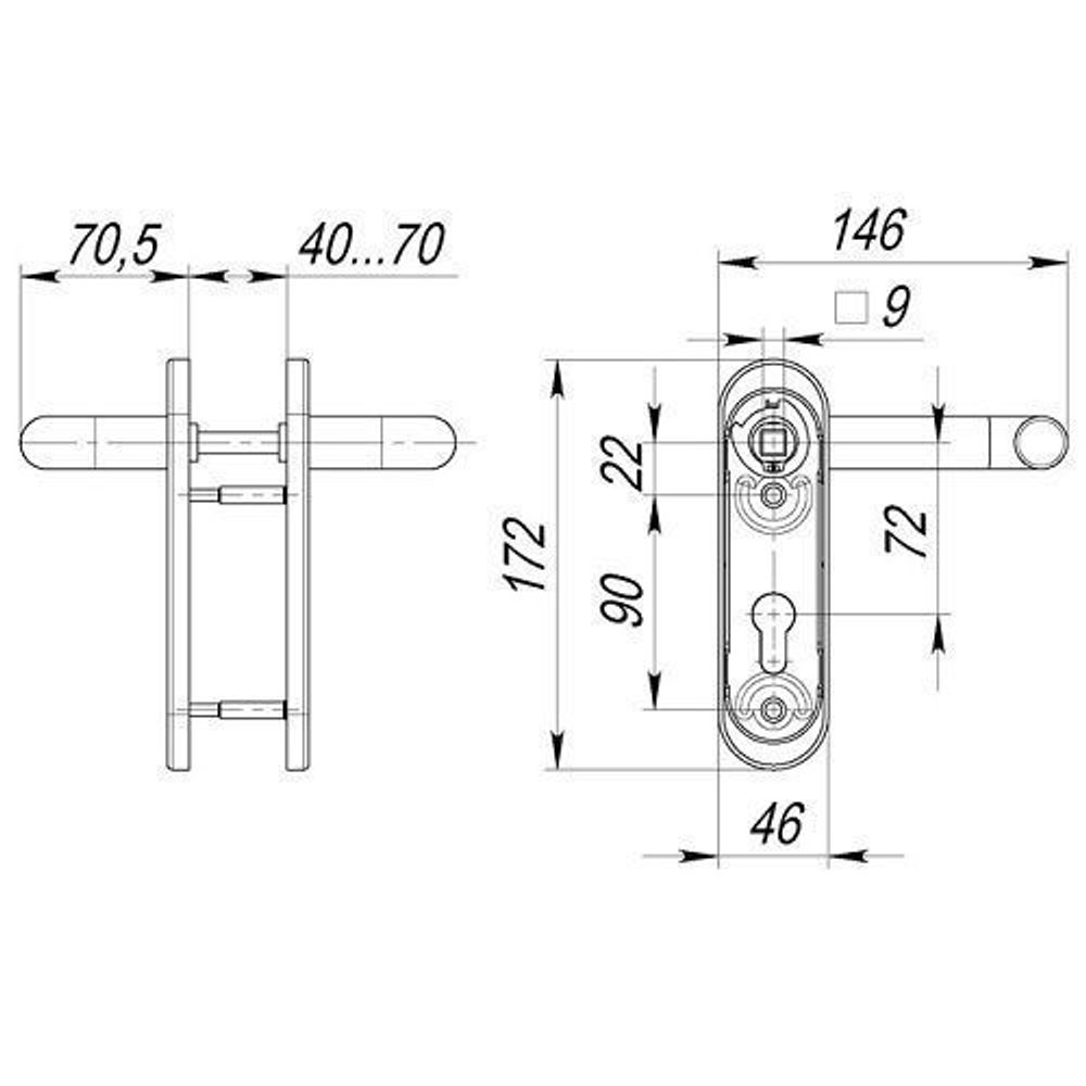 Ручки на планке APECS HP-72.1303 BL черный