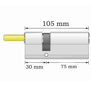 Цилиндровый механизм со штоком APECS SM-105(30S/75)-S/65-NI никель