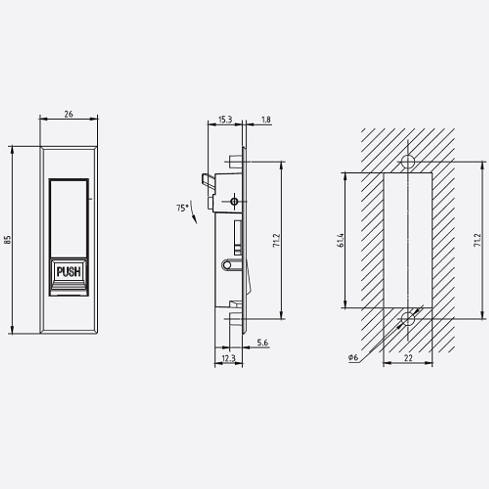 Замок мебельный 7085