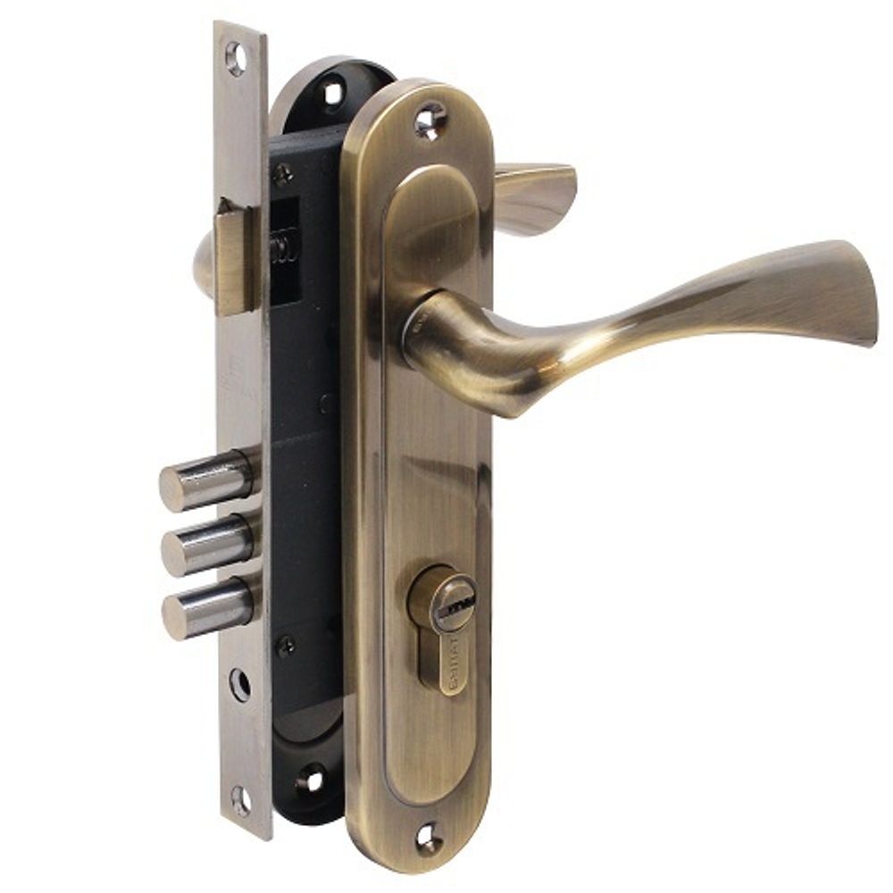 Замок врезной БУЛАТ ЗВ4-3.70.03.01 Номос бронза