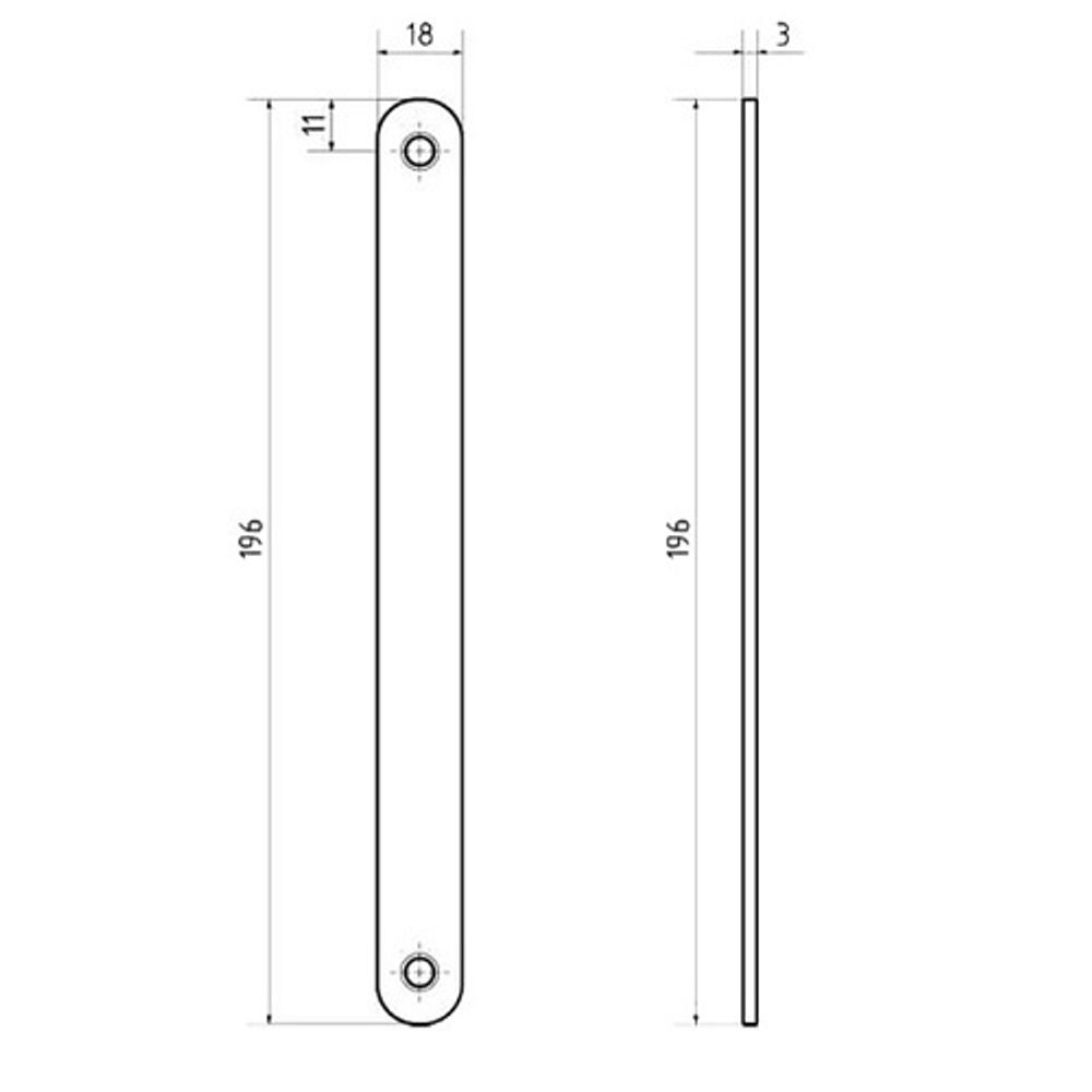 Заглушка торцевого отверстия замка/защелки 196х18 AB (бронза)