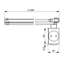Доводчик дверной DORMA TS73V EN 2-4 BCA, серый