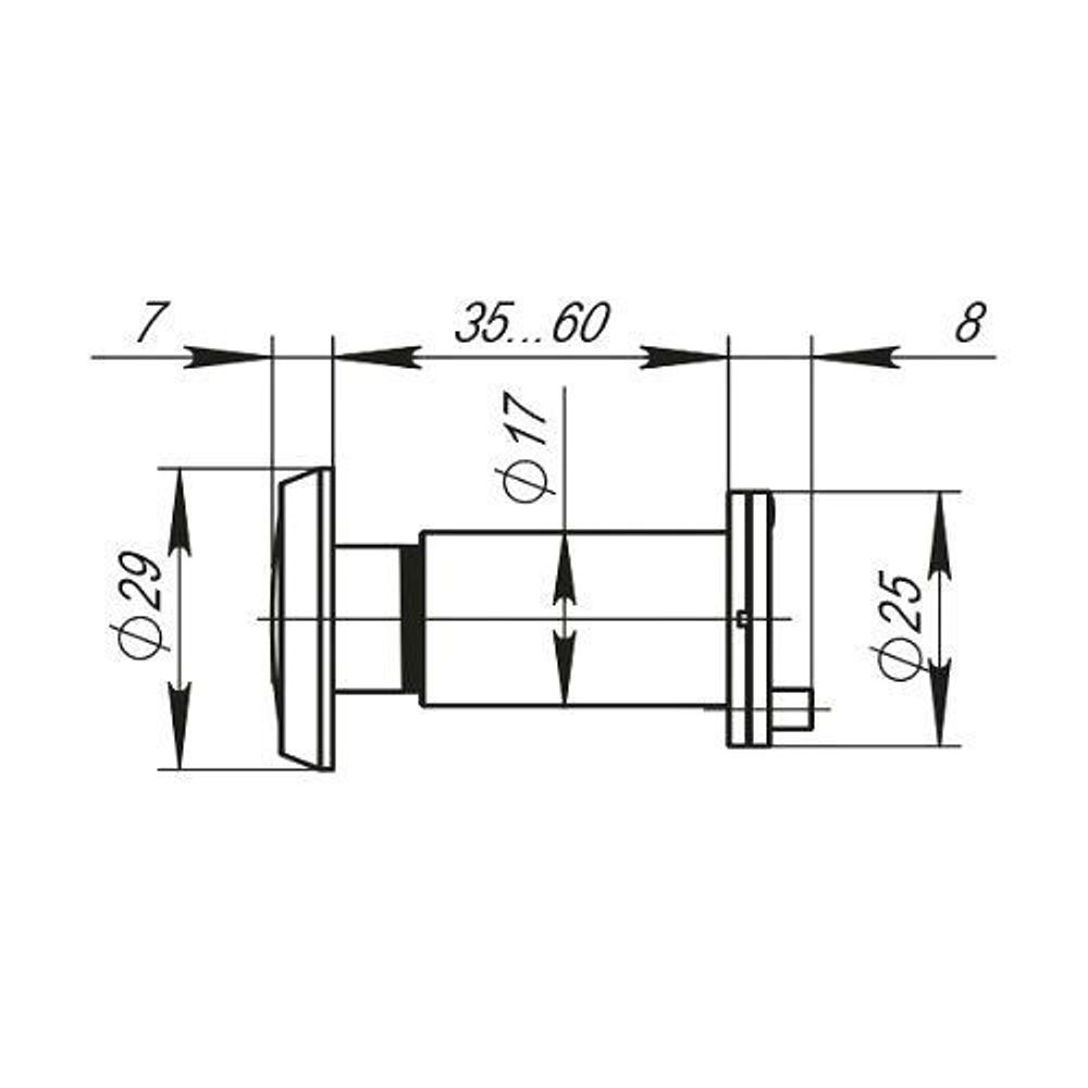 Глазок дверной PUNTO DVP1 16/140/35x60 CP хром /35153/
