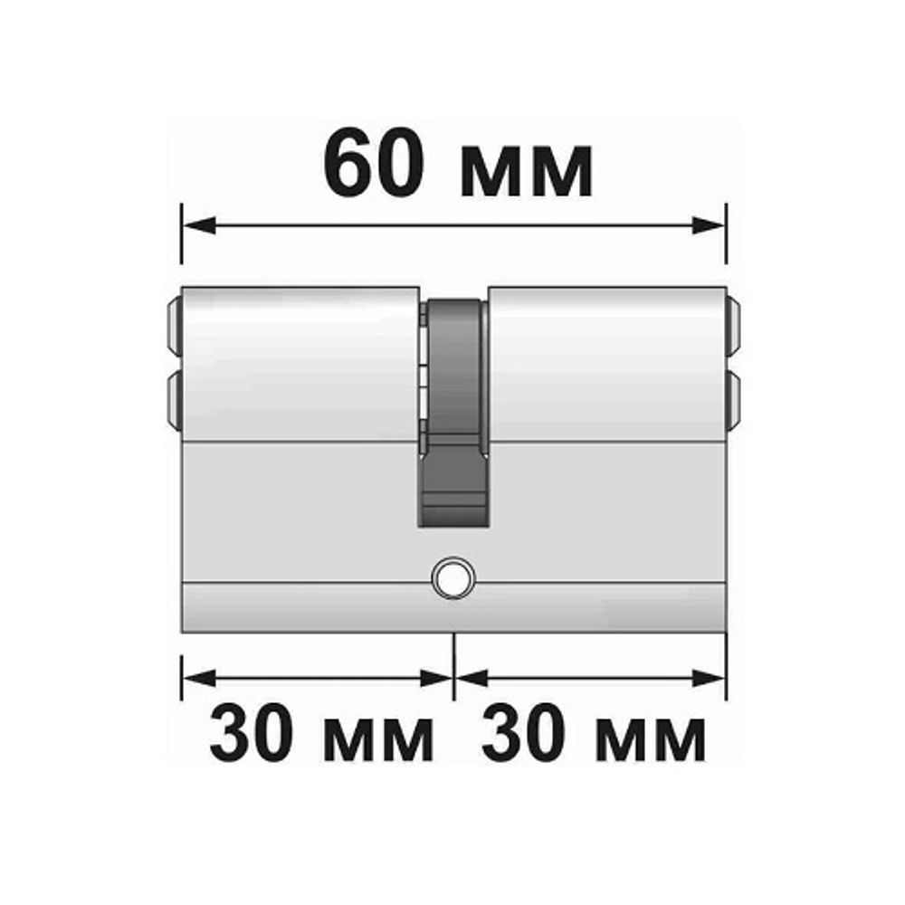 Цилиндровый механизм FUARO G-PRO500/60 mm (25+10+25) SSC сатин. хром 5 кл. /64201/
