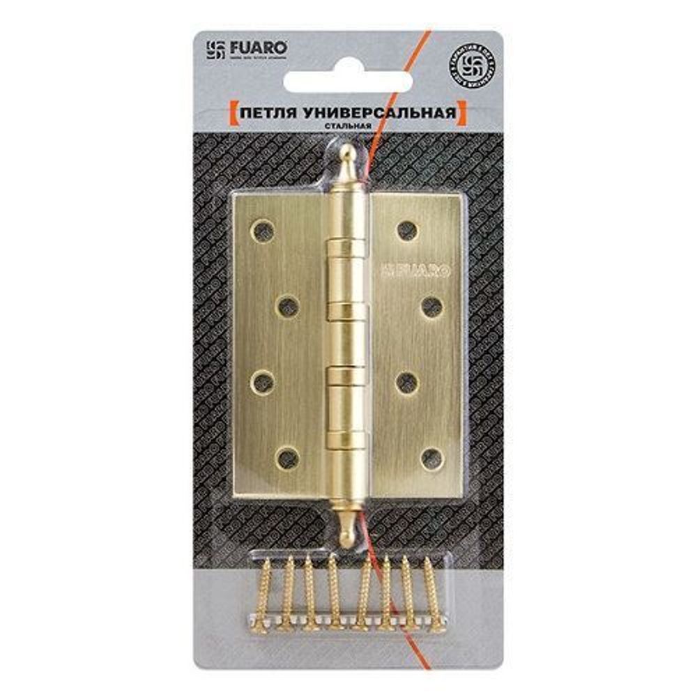 Петля дверная универсальная FUARO 4BB/A/BL 100x75x2,5 SB мат.золото /30973/ (1 шт)