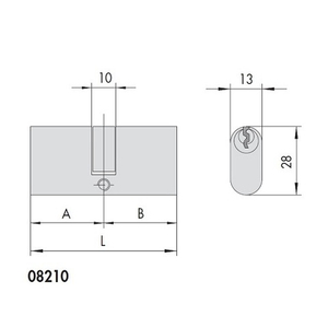 Цилиндр овальный CISA 08210.14.0 (28/45) 73мм