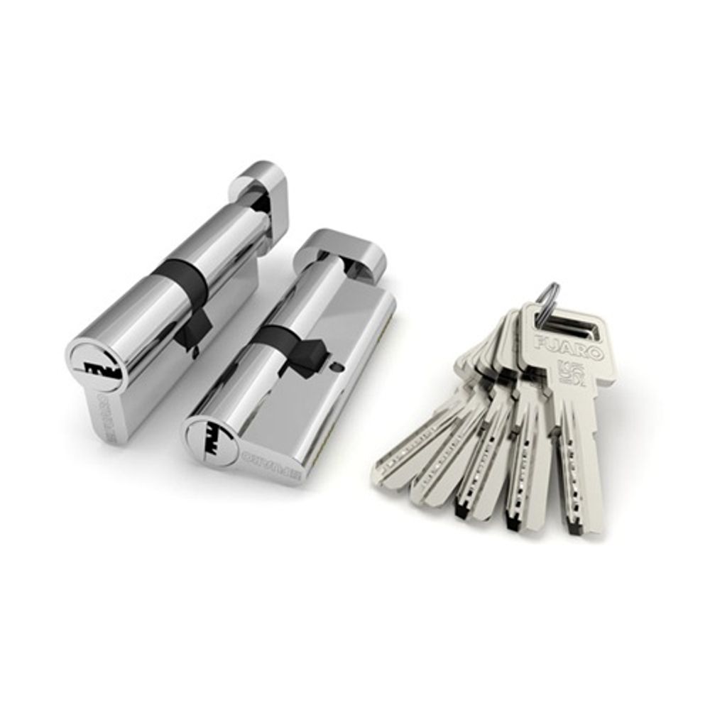 Цилиндровый механизм с вертушкой FUARO R602/90 (40+10+40) CP хром 5кл. /26103/