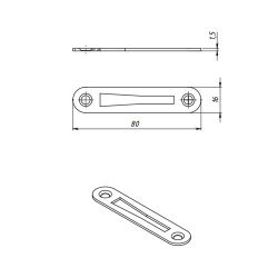 Планка завертки врезная КУНГУР цинк
