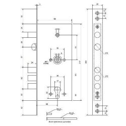 Эскиз дверного замка APECS Premier T-50-C