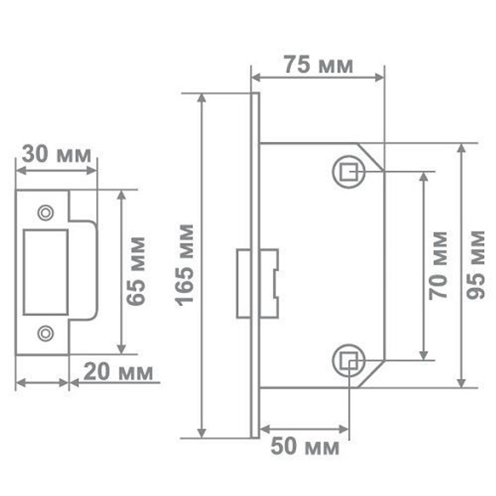 Механизм МЕДИО BAT 7050 square (квадрат) SN никель