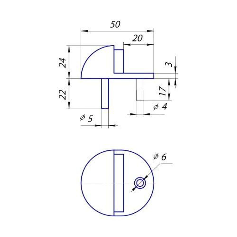 Упор дверной APECS DS-0002 AB бронза