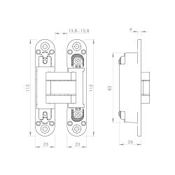 Петля скрытой установки ARMADILLO U3D3000.VPG (AGB Eclipse 3.0) BL черный /48927/ (1шт)