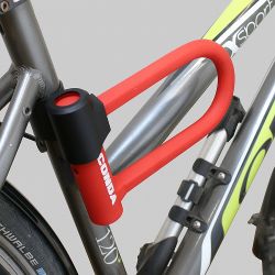 Замок навесной всепогодный АВАНГАРД АНАКОНДА Т608 КРАСНЫЙ с креплением на раму (силикон)