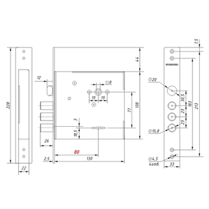 Замок врезной ГАРДИАН ЗВ 80.11 (4кл)