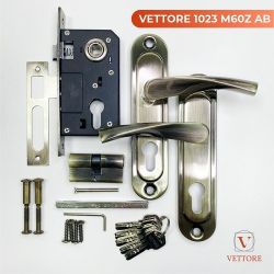 Замок врезной VETTORE 1023/60 AB бронза
