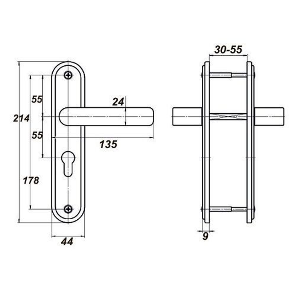 Ручка дверная МЕТТЭМ HP0901 для ЗВ4 /6157/