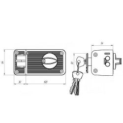 Замок накладной ЗЕНИТ ЗН2-3 медь /38455/